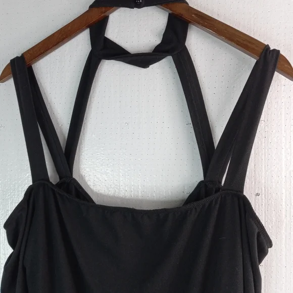 Day&Night 2X Long Sleeved Choker Strappy Cold Shoulder Body Suit in Black - Picture 3 of 15